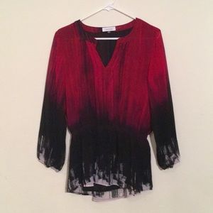 Calvin Klein peasant top blouse M